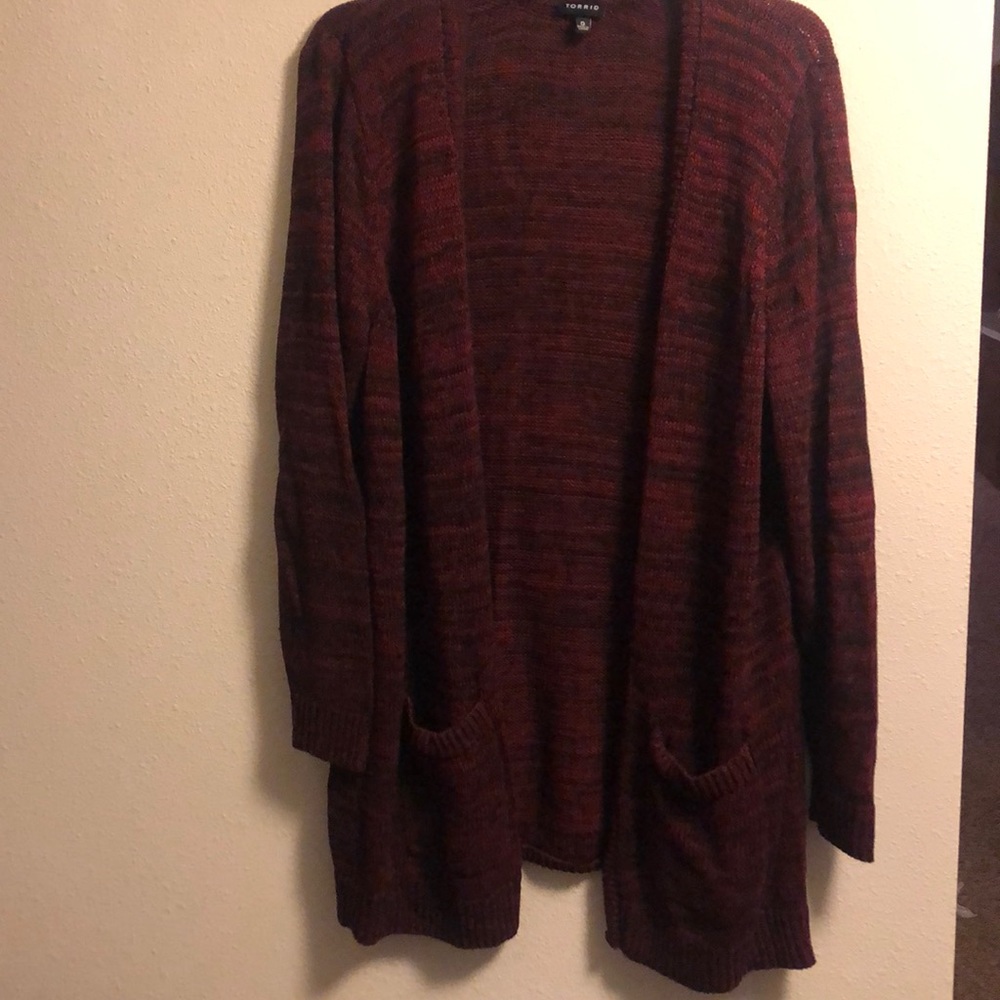 Fun red long cardigan